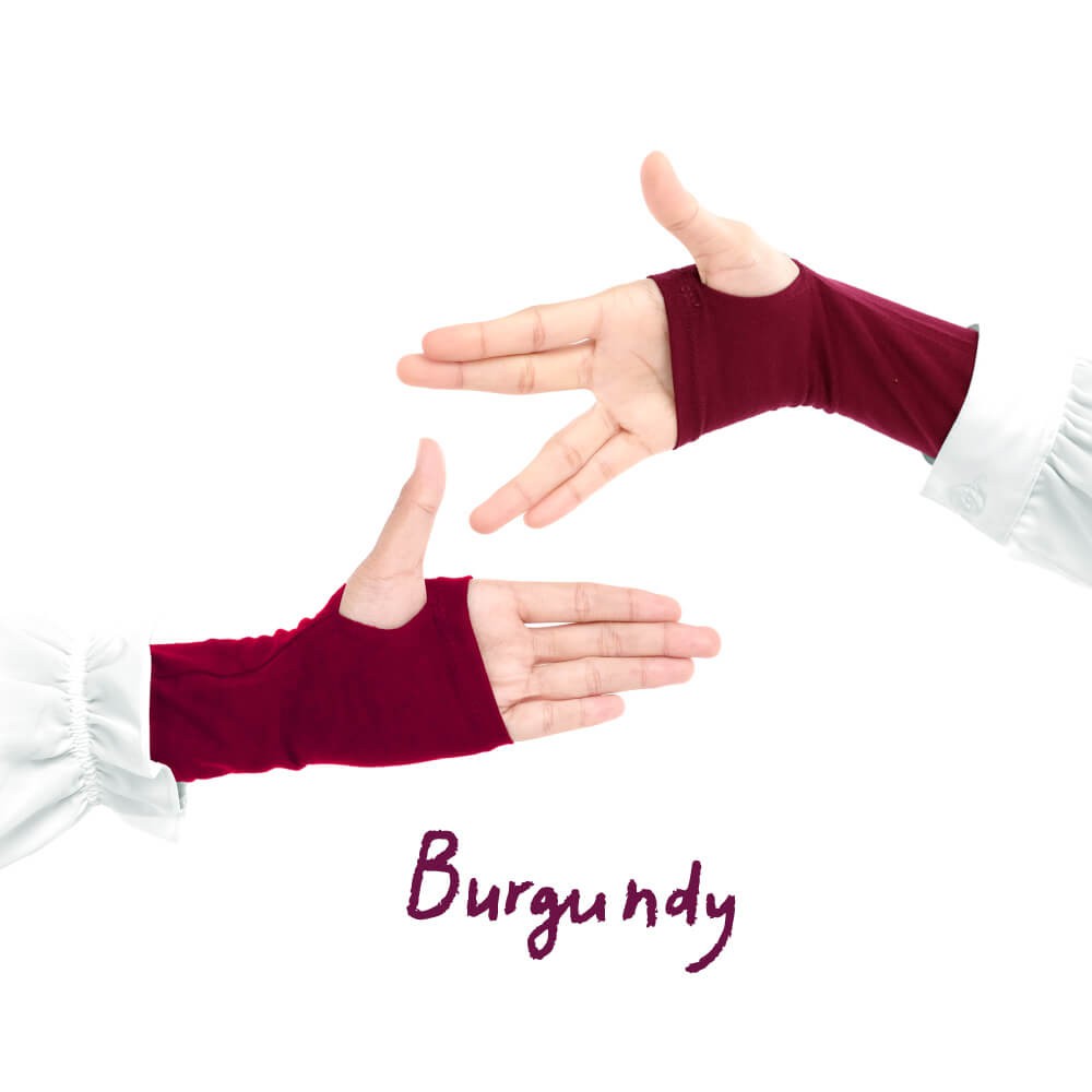 Handsock Jempol Merek Afra Hasna Burgundy - Bahan Kaos Rayon HQ