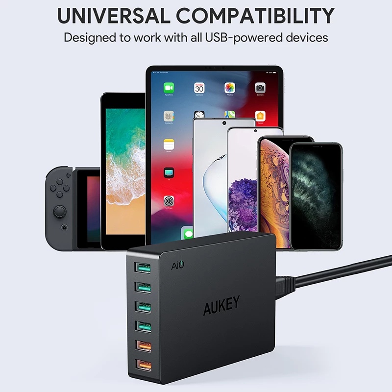 Aukey PA-T11 Charging Station 6 Port USB 3.0 60W Quick Charge