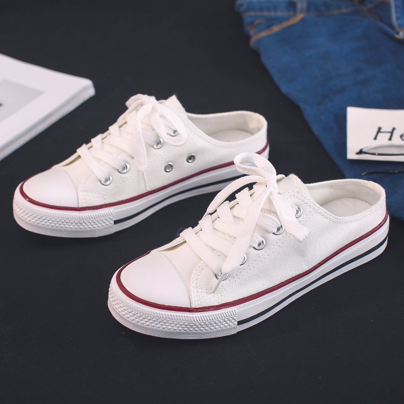 SW67 Sepatu Sneakers Kanvas Tali Wanita Import Korea