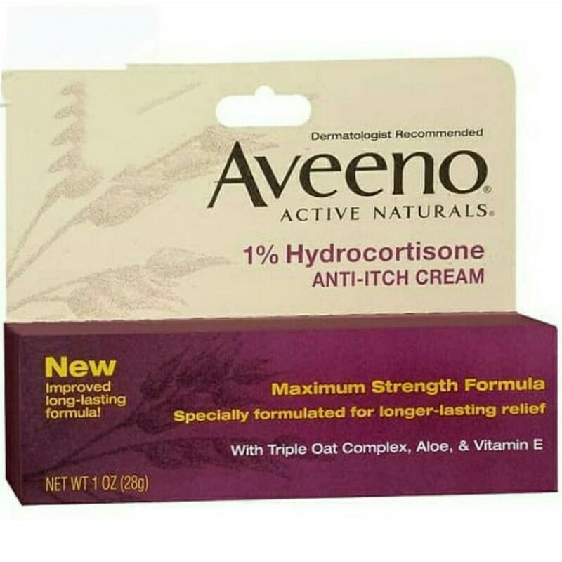 Aveeno Active Naturals Anti Itch Cream 1% Hydrocortisone Max Strength