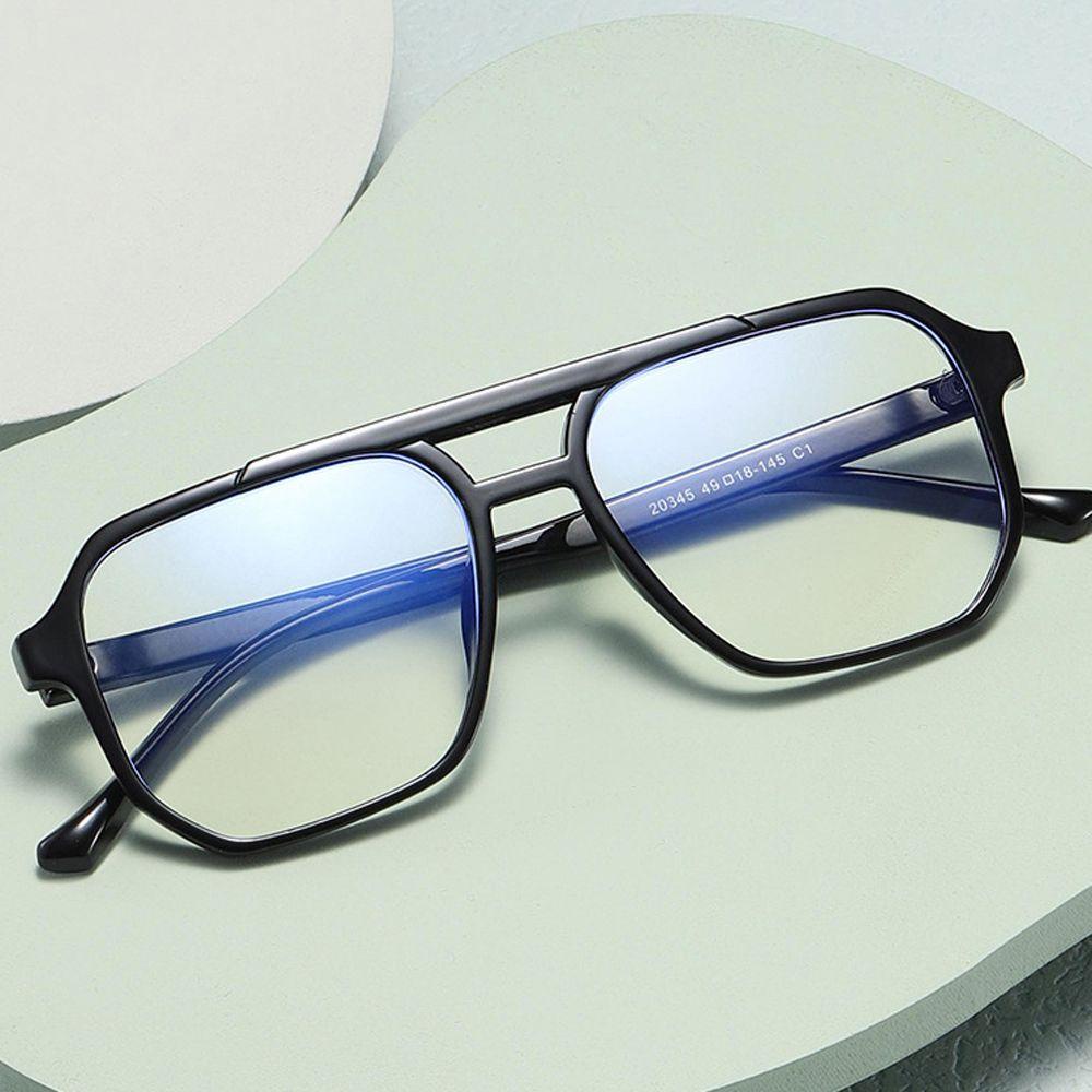 Agustinina Anti-blue Light Glasses Vintage Vision Care Perlindungan Anti Radiasi Square Double Bridges Women Glasses