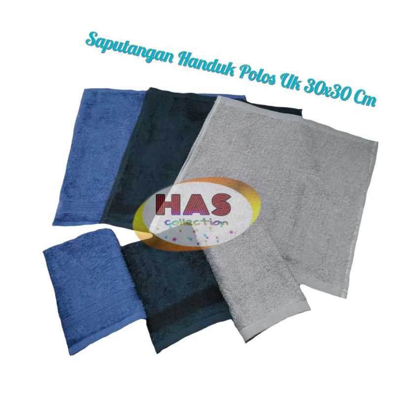 Sapu Tangan Handuk / Handuk Muka /  Wajah Polos Katun uk 30x30 Cm