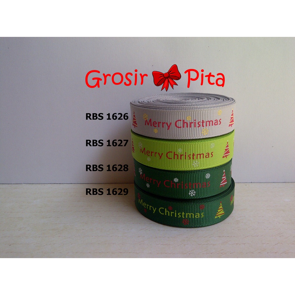 

(25 yard) Pita Grosgrain Motif Natal RBS 1626,1627,1628,1629 | Pita Christmas | Toko Bahan Craft | Grosir Pita