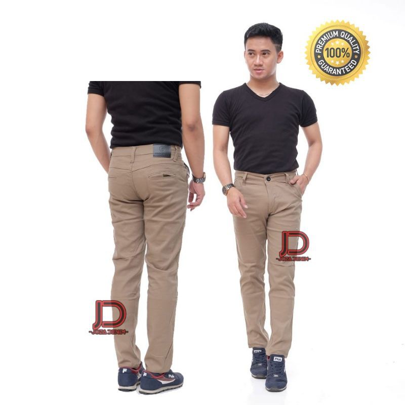 CELANA Pria SLIMFIT Panjang chino KERJA HARIAN