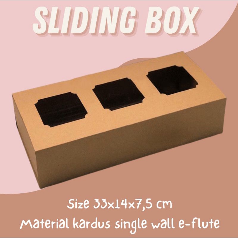 

Kardus Kotak Box Sliding/ Geser Toples Kue Kering 33x14x7,5 cm - Parcel Parsel Tebal Berkualitas