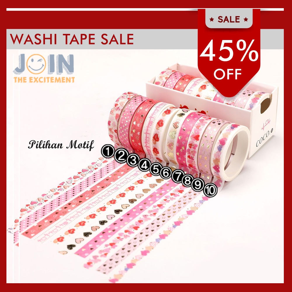 

Gold Foil Washi Tape Cute Kawaii DIY Masking Tape- Love