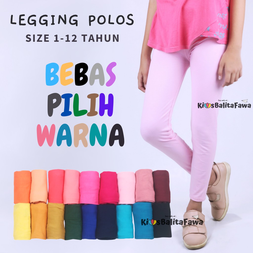 (Bisa Pilih Warna) Legging Anak Perempuan /  Lejing Murah Balita Celana Panjang Leging Laging Ketat Polos