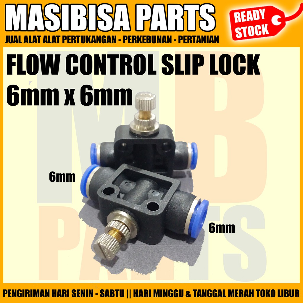 SLIP LOCK FITTING / PNEUMATIC / FLOW SPEED CONTROL SWITCH 6mm - 6mm SA6