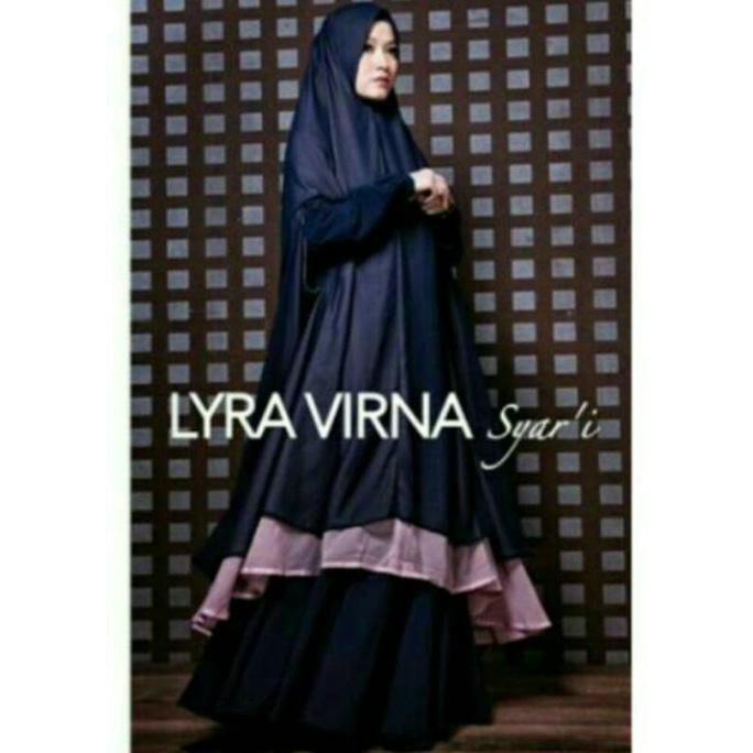 JUAL lira virna syari navy baju muslim gamis khimar syari lyra virna navy FREE ONGKIR