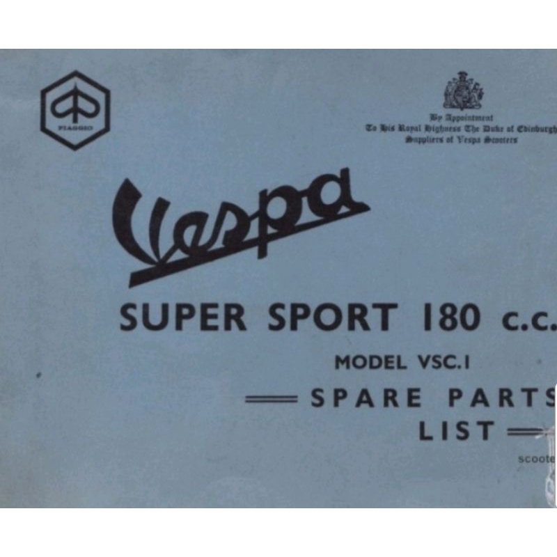 Buku Part Catalog Catalogue Katalog Katalogue Copian Vespa  Super Sport 180 cc
