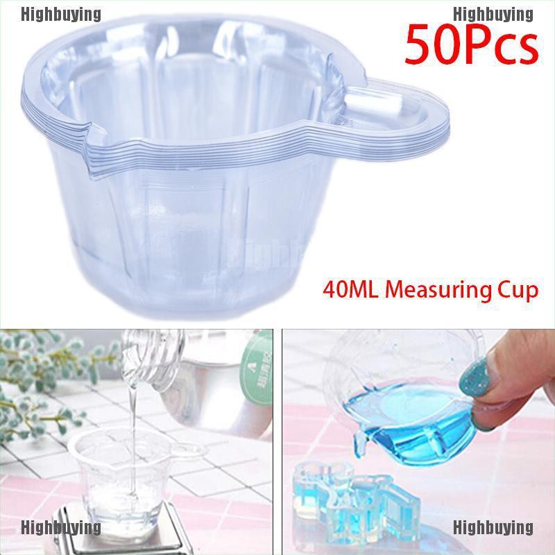 Hbid Glory 50Pcs 40ML Plastic Disposable Cups Dispenser DIY Epoxy Resin Jewelry Making Tool Jelly