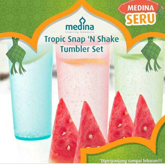 

TROPIC SNAP 'N SHAKE TUMBLER SET/ GELAS CANTIK DENGANTUTUP DAN WQRNA MENARIK