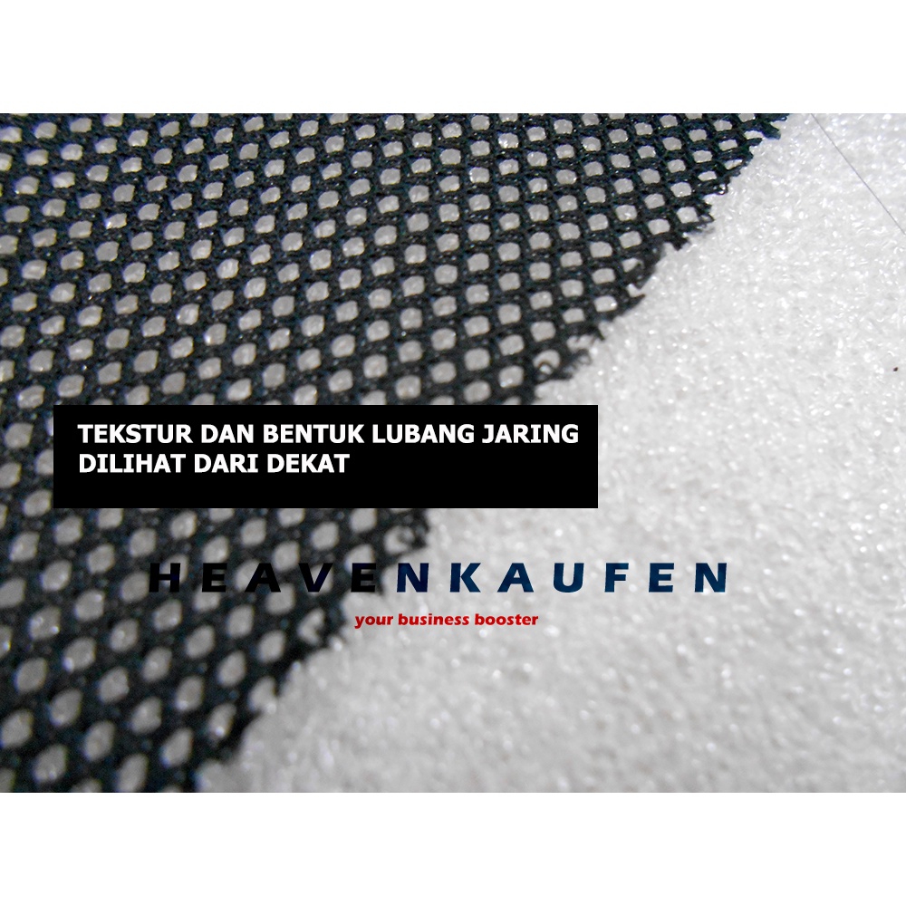 Kain Jaring Jala Lubang Kecil Diameter 1 mm Untuk Furing Jaket Kelambu Dll Warna Hitam Per Meter
