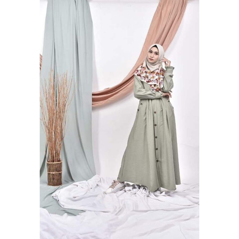 Gamis Madina Kancing / Gamis Katun Madina