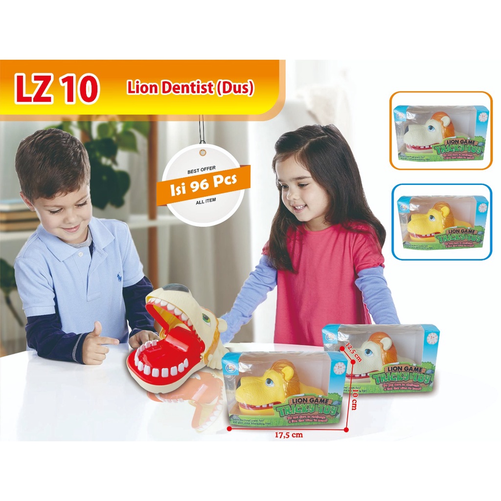 LZ10 - Mainan Singa Gigit Prank Toy Lion Dentist Kemasan Dos LZ 10