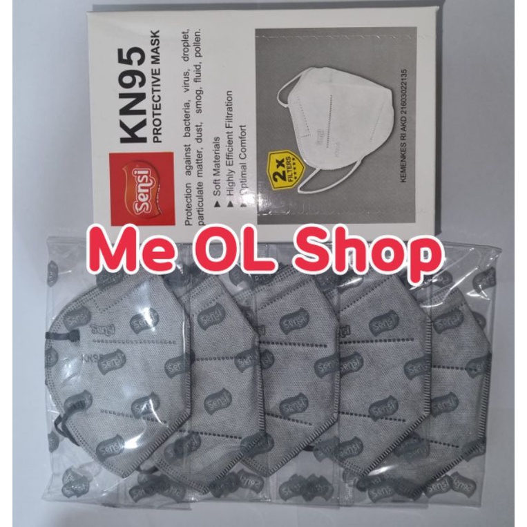 Masker Sensi KN95 Abu Abu isi 20 Pcs