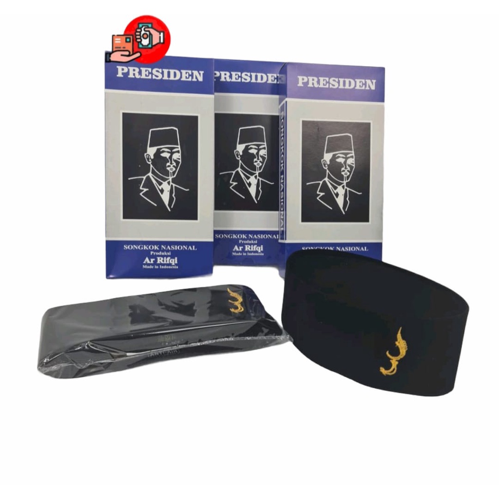Peci Songkok Bordir kujang Emas Kopiah Songkok Nasional Bordir Logo Kujang Beludru Polos PROMO