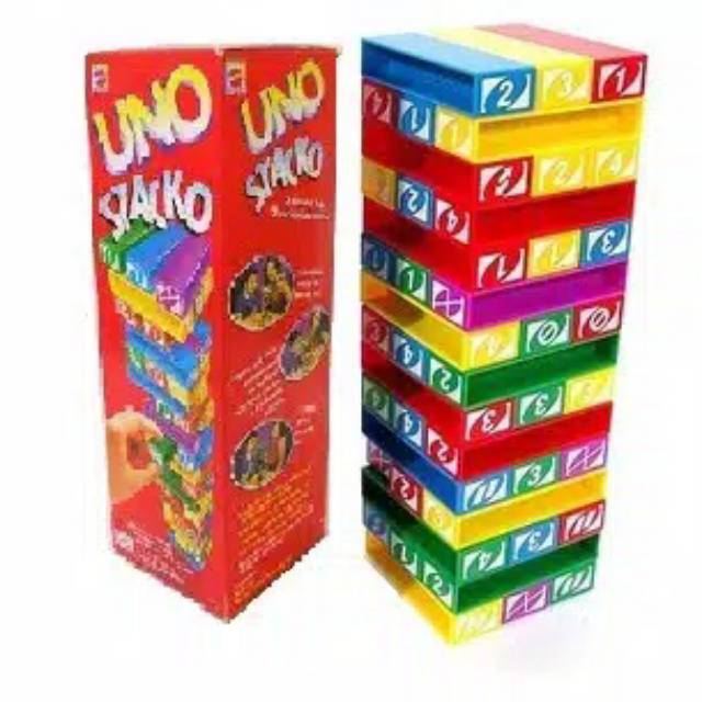 Mainan edukatif anak/ Mainan balok susun/ uno stacko/ tumbling stuccking tower