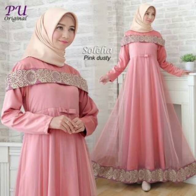 Soleha maxi dress syari gamis brukat tile