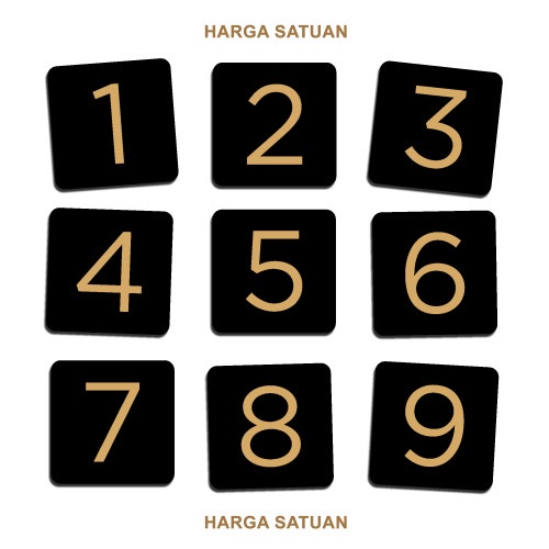 

NOMOR MEJA HITAM - table number Sign 7.5 cm