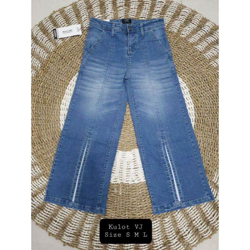 JEANS KULOT WANITA BELAH PURING ORIGINAL VJ IMPORT-BELAH PURING