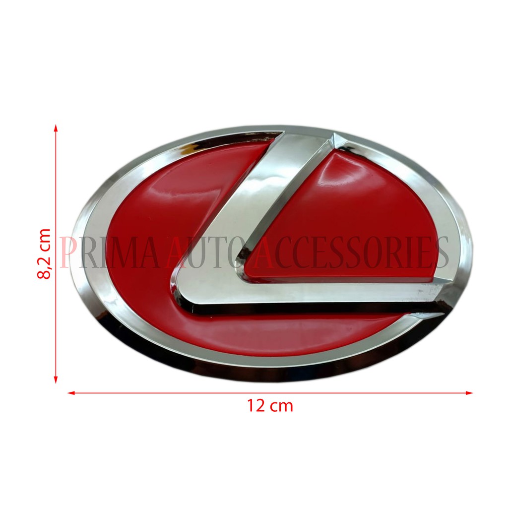 Emblem Logo Mobil Lexus Merah 12 cm