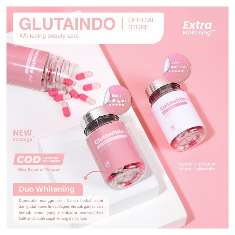 Obat Pemutih Badan Glutawhite skin GlutaIndo Pencerah Kulit Ampuh Glutathione