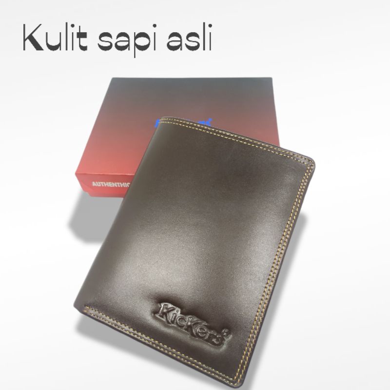 Dompet Pria Full Kulit Sapi Asli Lk Berdiri 13 Slot Kartu EMBOS KICKERS