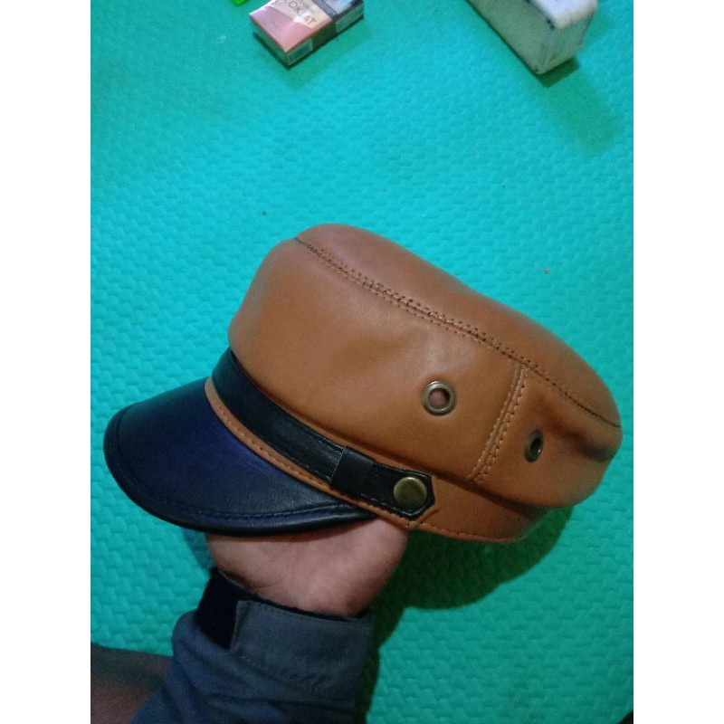 Luigi Leather. Topi Sailorman Pelaut Topi Comando Topi Polisi Topi Kulit Topi Komando Ariel Topi