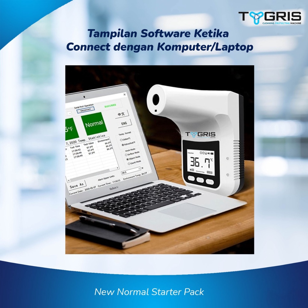Termometer K3 Pro Infrared Non contact Paket Tripod