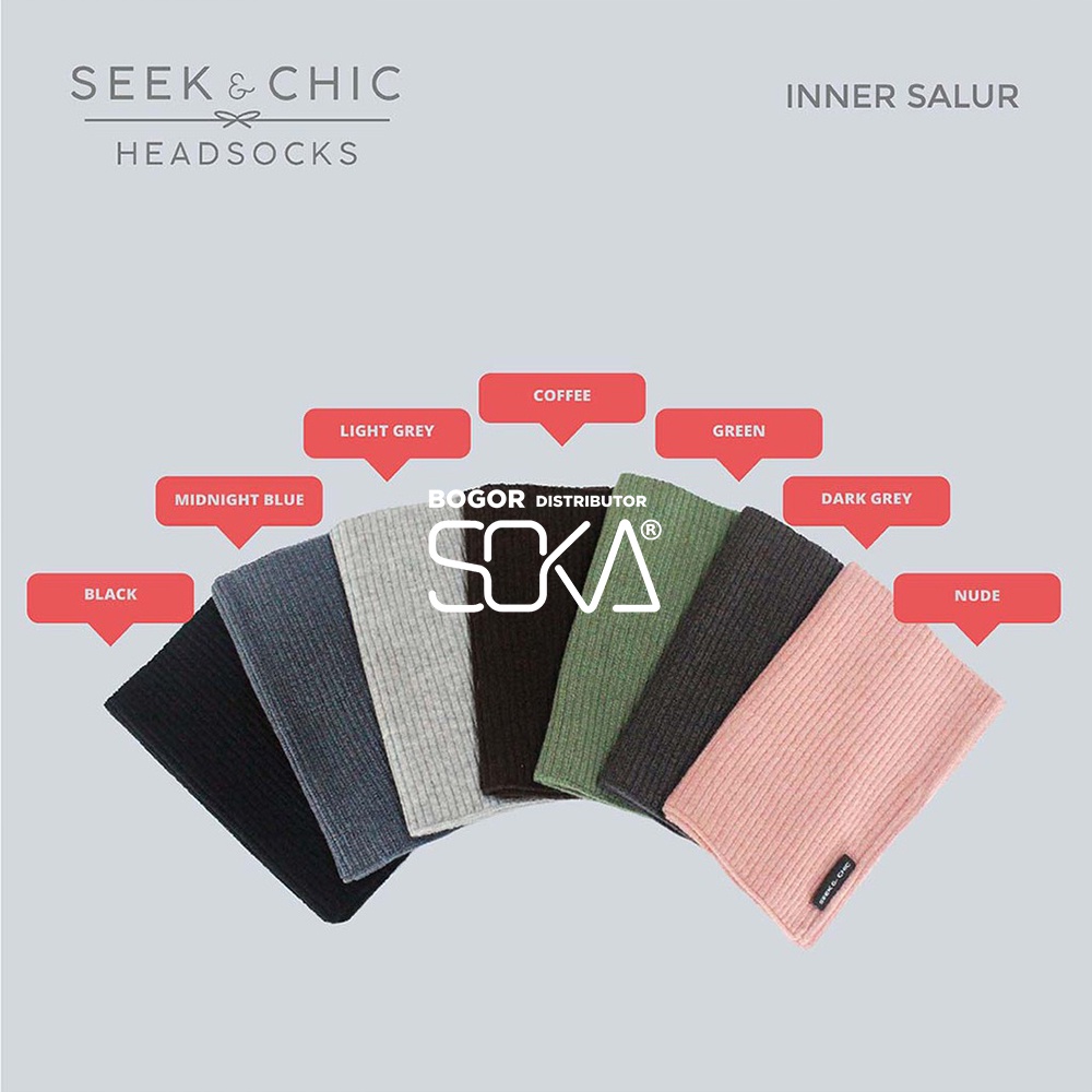 Inner Hijab Seek N Chic Stripe Premium - ciput bandana daleman kerudung