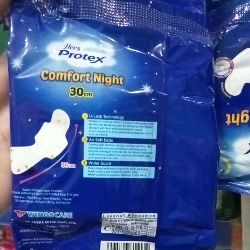Promo #Pembalut Protex Comfort Night 30cm renceng 10sct