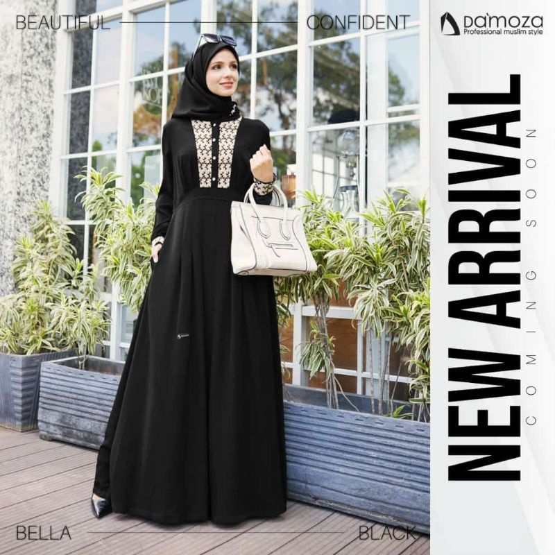 READY STOK. GAMIS BELLA BLACK DAMOZA