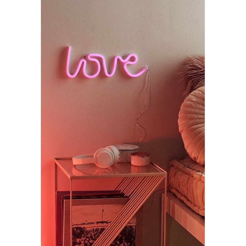 Tulisan LOVE Neon TAHAN AIR - Lampu Gantung Power kabel USB - Lampu Neon Strip Sign LED Model
