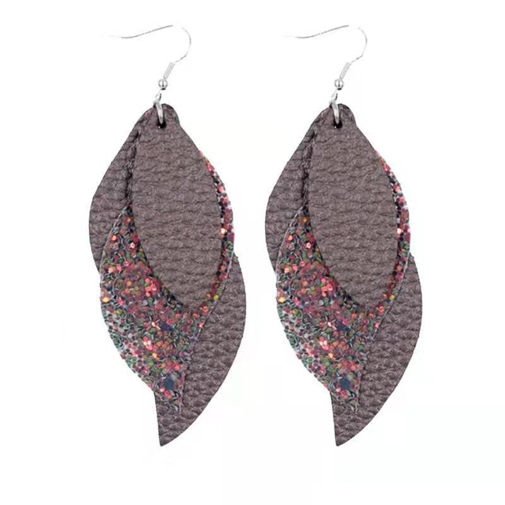 Hu Hu Hu Hu Hu Alat Bantu Pasang Kacamata♡ 8 Pasang Anting Kait Gantung Wanita Desain Print Bungadaunglitter Untuk Hadiah