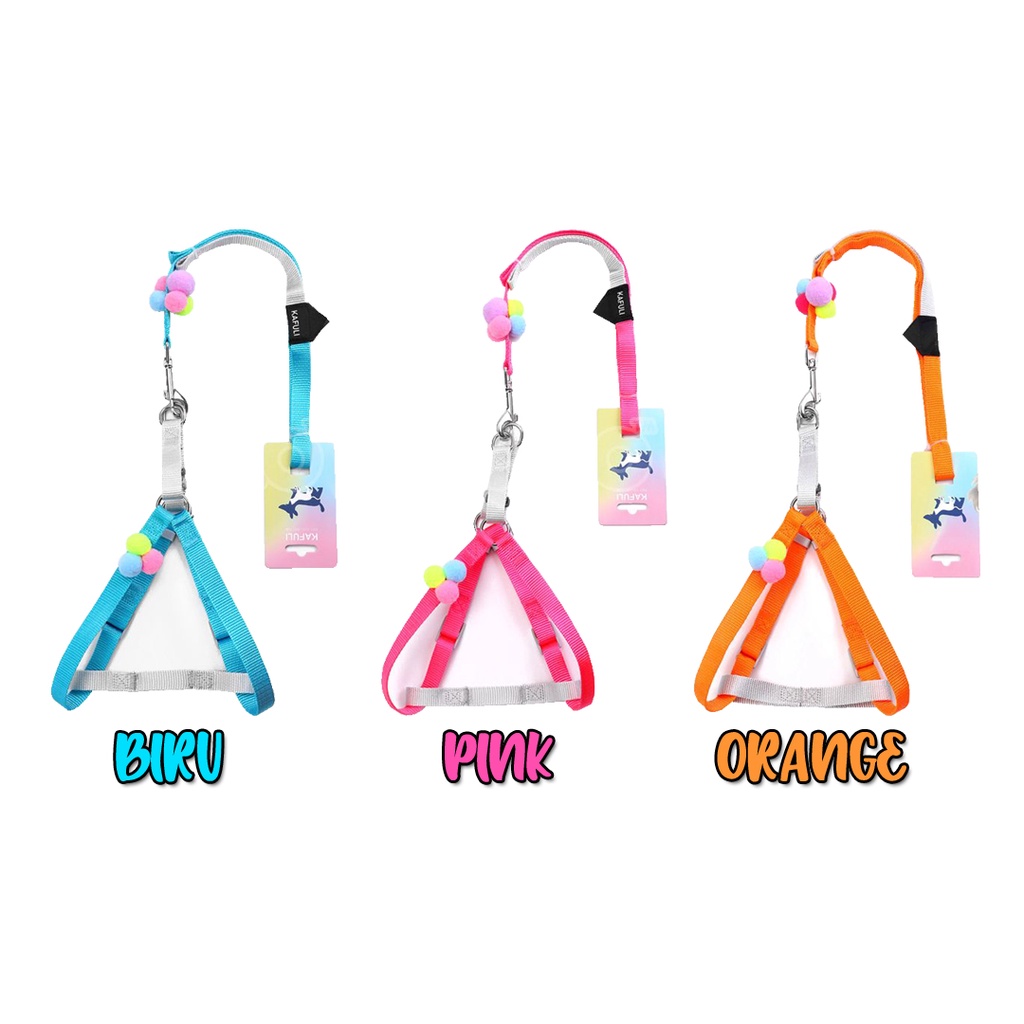 Pet Harness Leash Dog Cat  / Tali Tuntun Anjing Kucing Warna Warni