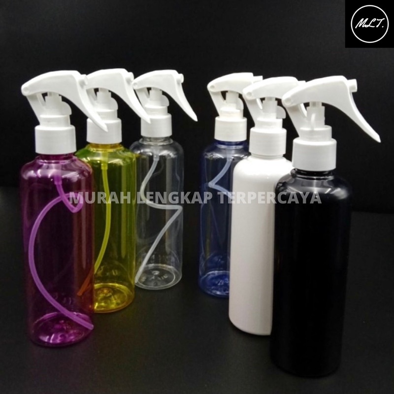 BOTOL SPRAY 250ML TRIGGER / BOTOL TRIGGER SPRAY 250ML SPRAYER PUTIH HITAM NARURAL PET 250 ML