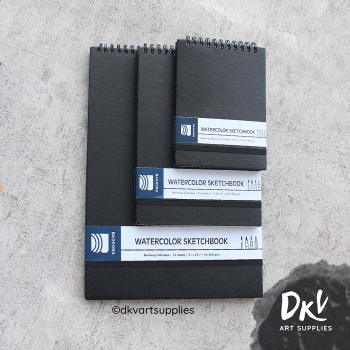 

(DISKON TERMURAH) Watercolor Sketchbook Baohong Cellulose 300gsm A6 / A5 / A4 - A6