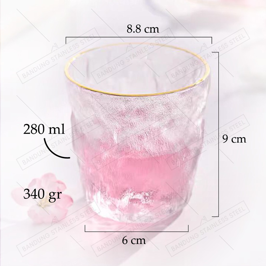 Gelas Kaca Kristal Warna Estetik Aesthetic Unik Cantik Drinking Glass juice jus kopi teh Cantik