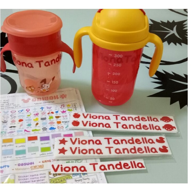 

Cutting Sticker mini Nama Waterproof Sticker Nama 14 huruf 2 gambar Stiker Nama Mini | Sticker Nama Anti AIr Murah | Label Nama