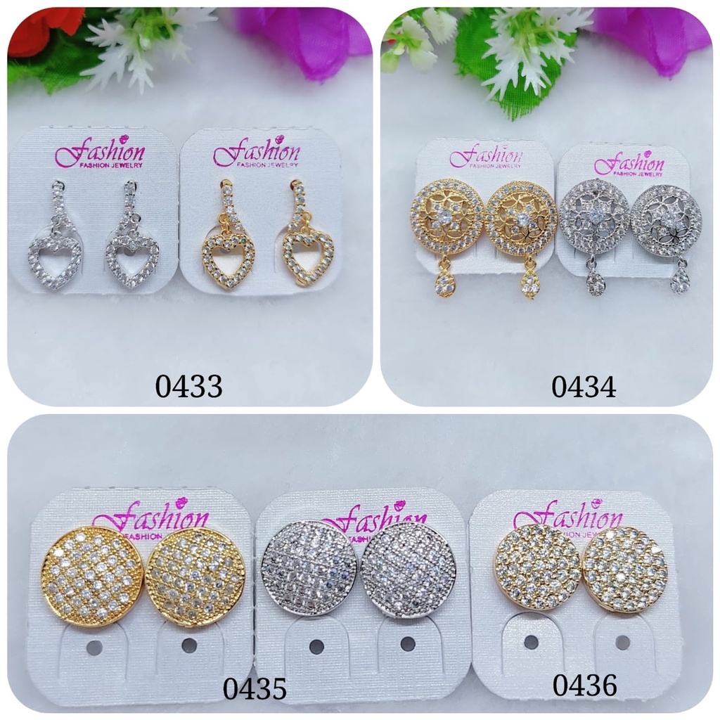 Anting xuping permata lapis emas perhiasan Wanita 0433-0436