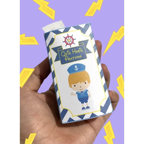 

Label Susu Kotak ukuran 125mll tema Pelaut / Sailor