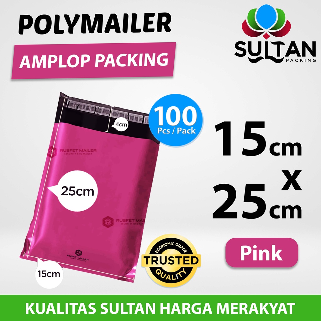 

Polymailer Pack Pink 15cm x 25cm Termurah Amplop Plastik Packing Olshop Ekonomis