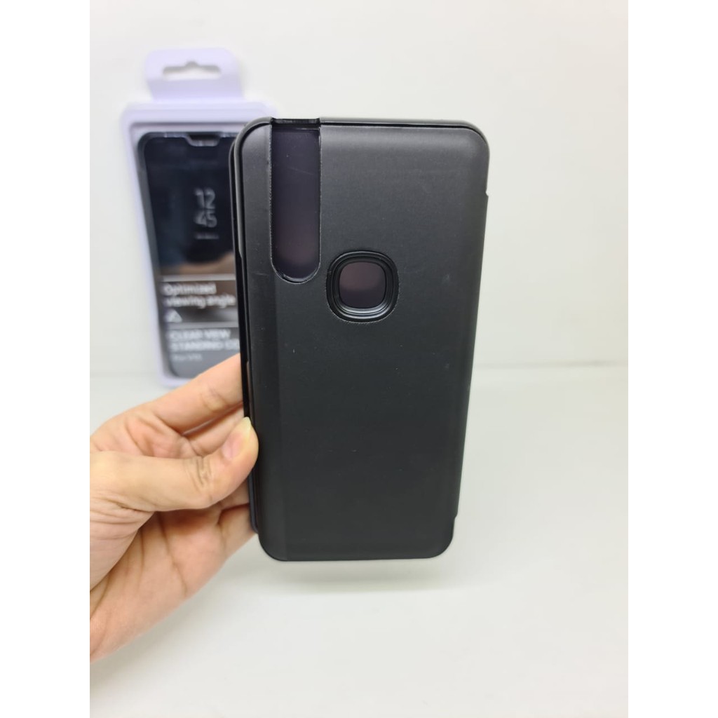 Flip Mirror Vivo V15 6.53 inchi Clear View Standing Cover VIVO V15 AUTOLOCK