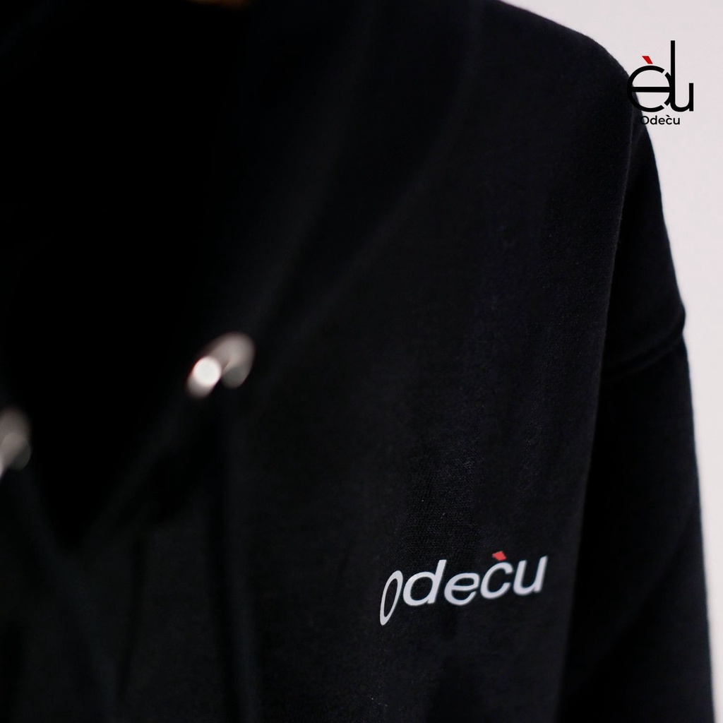 ODECU PREMIUM HOODIE BLACK SWEATER OVERSIZE WANITA PRIA