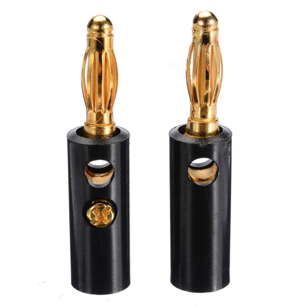 AUGUSTINA Konektor Audio Golden Hitam Merah 4mm Adaptor Kabel Kawat