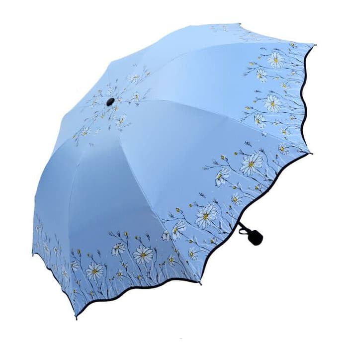 Payung Lipat BLUE SUN FLOWER Bonus Sarung Payung - JakartaGStore