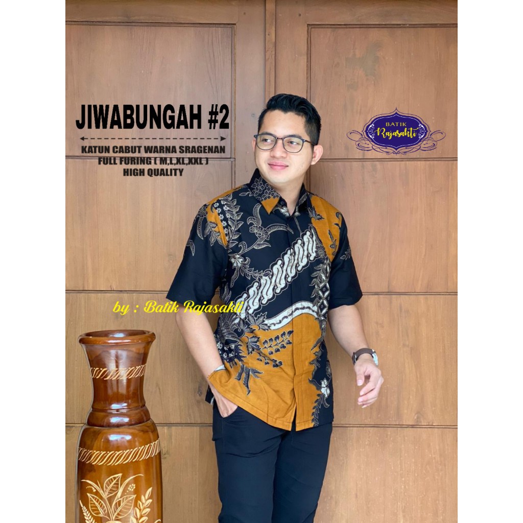 JIWABUNGAH 2 RAJASAKTI KEMEJA BATIK SOLO PRIA LENGAN PENDEK LAPIS FURING ATASAN BATIK PREMIUM MODERN KATUN HALUS BAHUWIRYA  BANAMITRA BANAMITRA PUTIH BANGSAWAN BAYU PUTRA BERLIAN BIRU BHARATAYUDA BIMASENA BIRENDRA BIRU INDAH BRAHMAKERTA BRAHMAKERTA MERAH