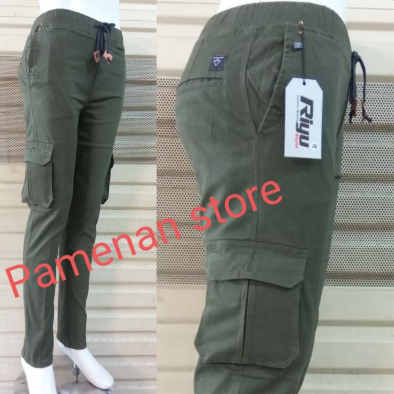  Celana  cargo  panjang wanita  bahan  cotton strecth bagus 