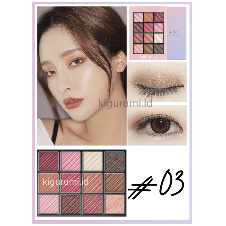 LAMEILA 12 Colors Eyeshadow Glitter Matte Palette Color Shimmer Eye Shadow LA124